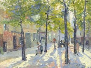 Street Scene, Possibly Paris by Elie Anatole Pavil