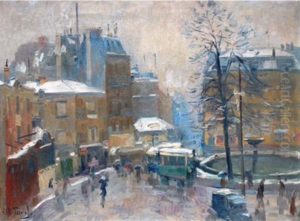 Parisian Square In Winter - view 1