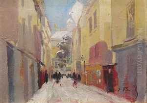 Jour De Neige A Paris by Elie Anatole Pavil