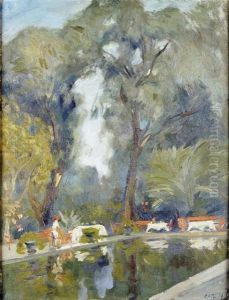 Bassin Dans Un Parc Mediterraneen
