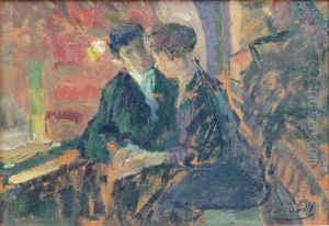 Children In The Park, Lovers (2 Works) by Elie Anatole Pavil
