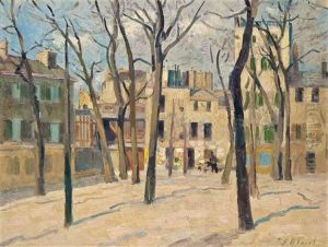 Place Du Tertre A Montmartre, Paris by Elie Anatole Pavil