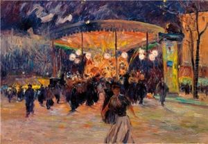 Le Manege Aux Lampions De Nuit by Elie Anatole Pavil