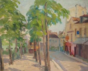Paris, Matin D'ete Place De Tertre A Montmartre by Elie Anatole Pavil