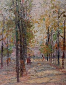 Personnages Dans Un Parc by Elie Anatole Pavil