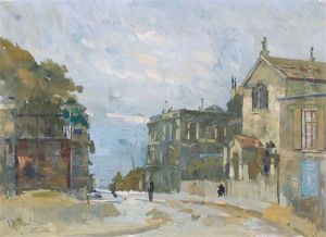 Franzosische Stadtpartie Im Herbst by Elie Anatole Pavil
