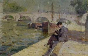 Paris, Tombereau Sur Les Quais by Elie Anatole Pavil
