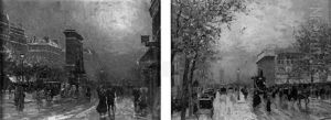 Paris, Le Grand Boulevard Porte Saint-martin by Elie Anatole Pavil