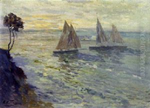 Sailboats Near A Rocky Cliff