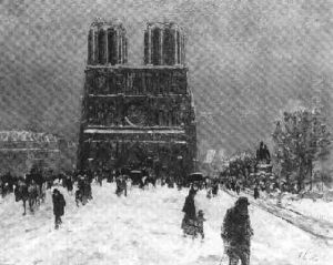Notre-dame Sous La Neige by Elie Anatole Pavil