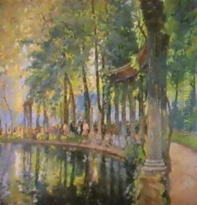 Au Parc Monceau by Elie Anatole Pavil