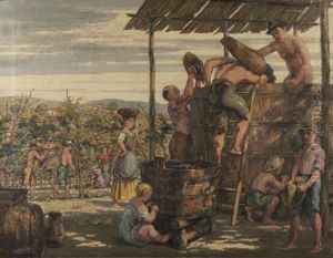 Les Vendanges by Louis Claude Paviot