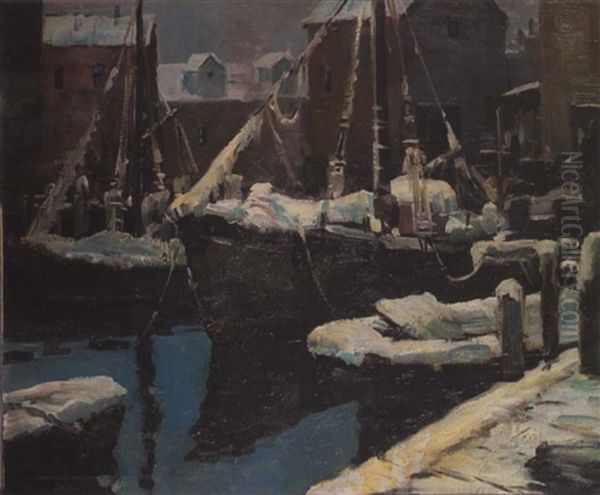 A Harbor In Winter - view 1