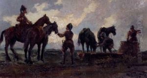Cossacks Tending To Their Horses by Aleksandr Pavlovich