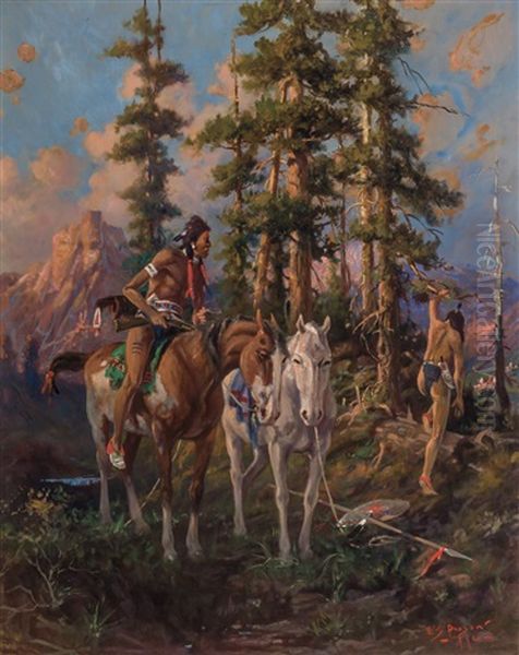 Two Scouts Watching Custer's Command, Big Horn - view 1
