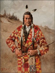 Skuas, Chief Of Cree Indians by Edgar Samuel Paxson