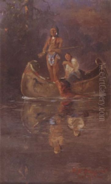 Indians In A Canoe - view 1