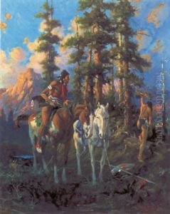 The Scouts Watching Custer's Command, Big Horn by Edgar Samuel Paxson