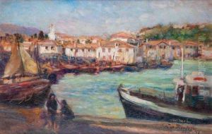 Le Port De St Jean De Luz by Gaston Blondeau