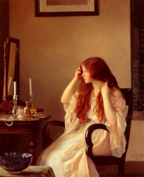 Girl Combing Her Hair - view 1