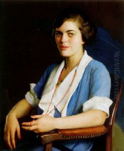 Portrait Of A Young Woman In Blue
