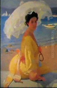 The White Parasol by William McGregor Paxton
