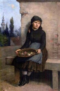 Madchen Mit Blumen by Ernst Payer