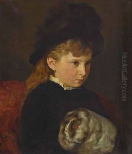 Bildnis Eines Madchens Mit Muff by Julius von Payer