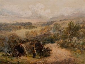 Landscape With Donkey And Tent