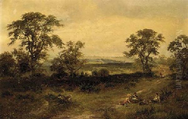 Figures On A Track In An Extensive Landscape - view 1