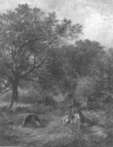 Landschaft Mit Tierstaffage