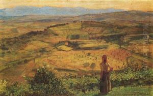 Contadina Nella Campagna Umbra by Norberto Pazzini