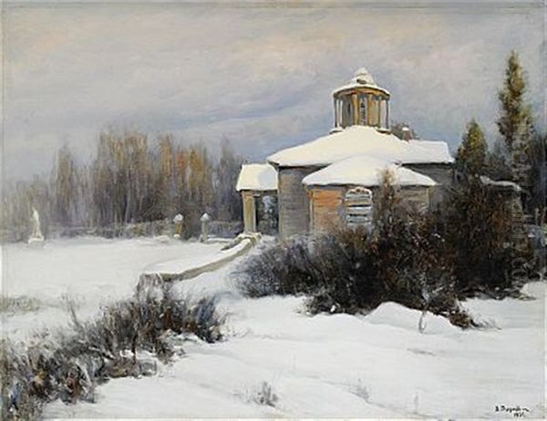 Winter Landscape With A Manor - view 1