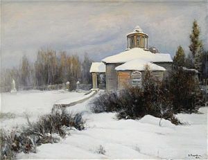 Winter Landscape With A Manor by Vladimir Nikolaewitsch Pchelin