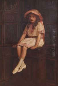 Young Girl Seated In A Panelled Room by Ralph Peacock