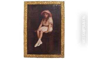 Young Girl Seated In A Panelled Room by Ralph Peacock