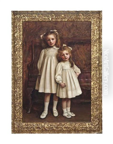 Portrait Of Irene And Helen, Full-length, In White Dresses - view 1