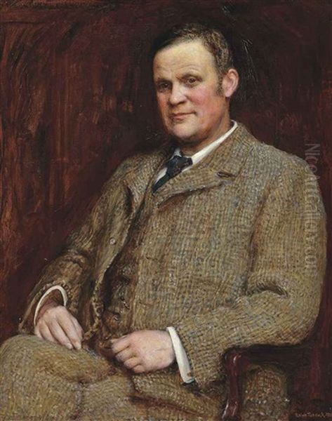 Portrait Of Edward Herbert Fison, Seated Three-quarter-length, In A Three Piece Tweed Suit - view 1