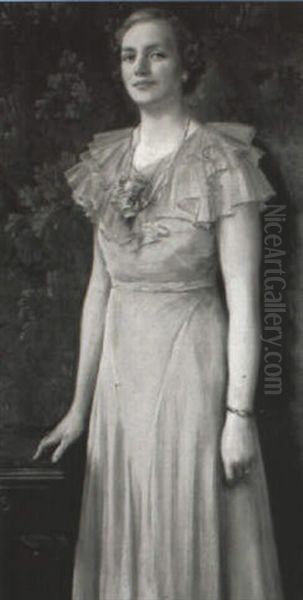 Portrait Of Mrs. M.r. Aykroyd, Wearing A Purple Dress - view 1