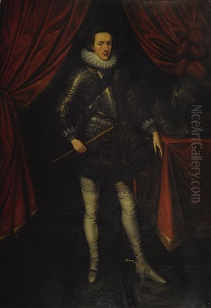 Portrait Of Henry, Prince Of Wales (1594-1612), Full-length, Standing, Wearing Armour And The Order Of The Garter - view 1