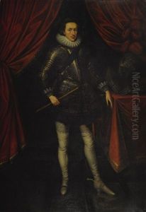 Portrait Of Henry, Prince Of Wales (1594-1612), Full-length, Standing, Wearing Armour And The Order Of The Garter by Robert Peake