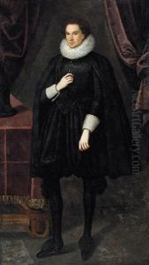 Portrait Of Sir Thomas Wentworth, Later 1st Earl Of Strafford And Lord Lieutenant Of Ireland by Robert Peake