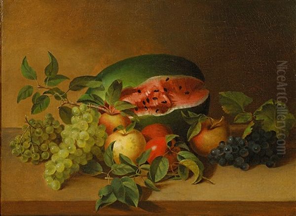 Still Life With Watermelon, Peaches, And A Pear - view 1