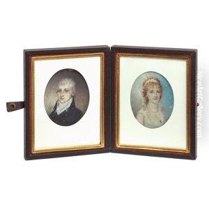 Miniature Portraits Of A Lady And Gentleman Of The Beall Family