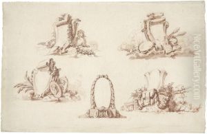 Funf Kartuschen Mit Dekor by Jacques Francois Blondel