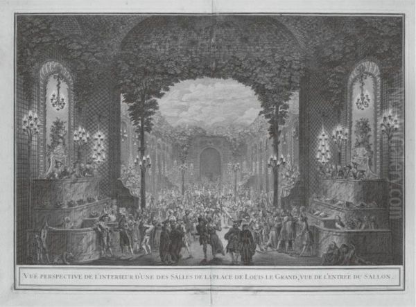 Vue Perspective De L'interieur D'une Des Salles De La Place De Louis Le Grand - view 1