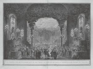 Vue Perspective De L'interieur D'une Des Salles De La Place De Louis Le Grand by Jacques Francois Blondel