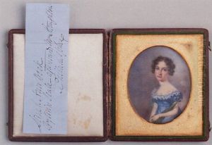 Portrait Of Sarah Ann Beck With Green Umbrella by Anna Claypoole Peale