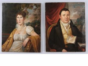 Portrait Of Charles Hupfield Of Philadelphia (+ Another, 2 Works) by Charles Willson Peale