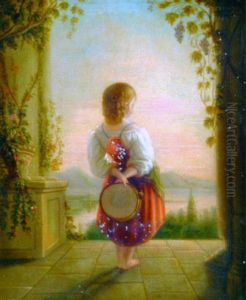 The Little Tambourine Player by Harriet Cany Peale